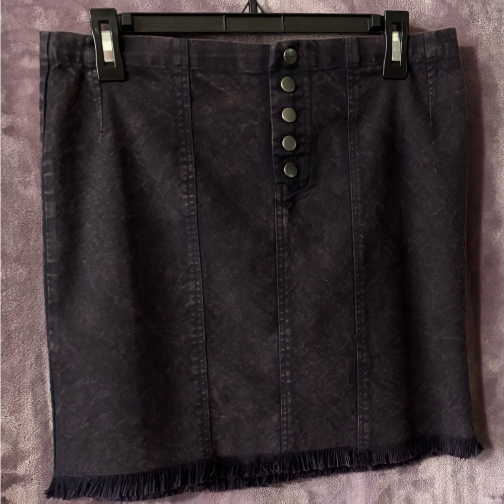 Chaser Chic Purple  Black Mini Skirt with Button Details  97% Cotton.NWT Large